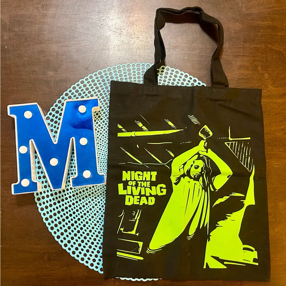 Night of the Living Dead Black and Green Tote Bag